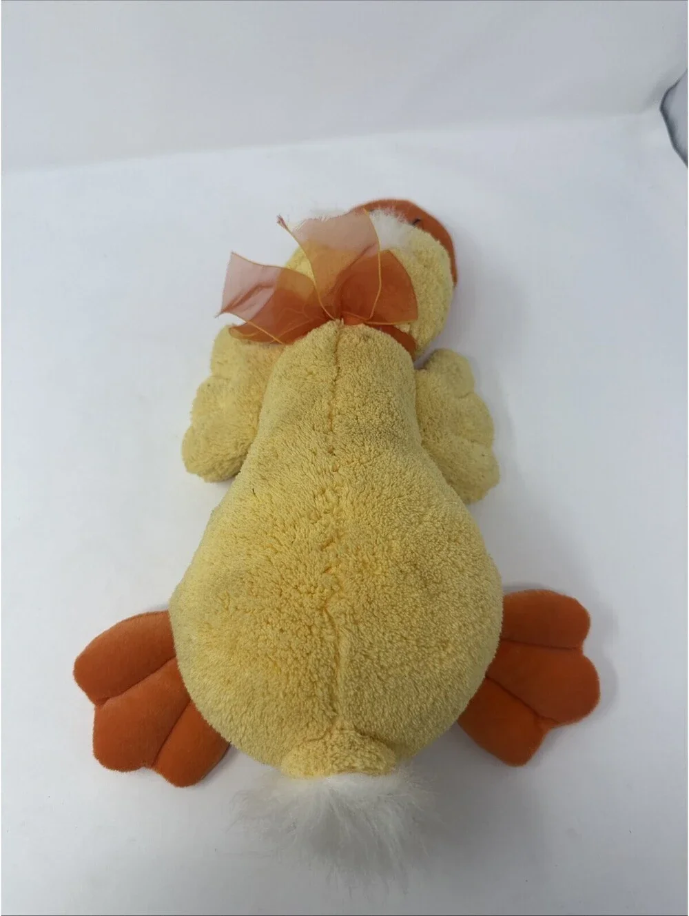 Yellow Duck With Orange Now On Head Stuffed Animal